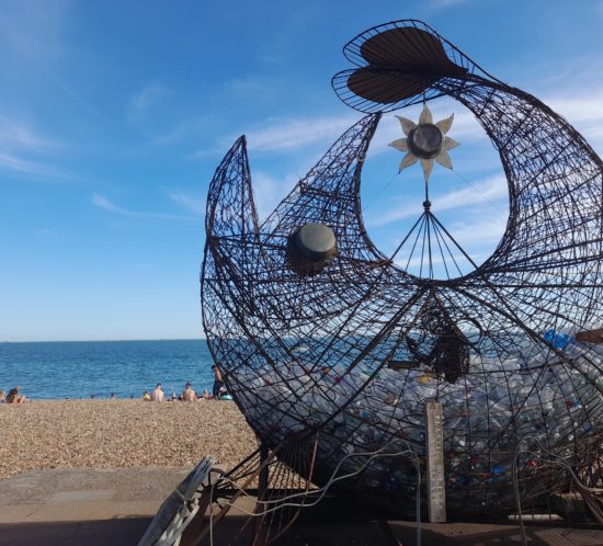 whale-shaped-plastic-bin-on-beach
