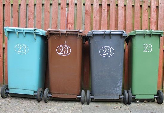 four-recycling-bins