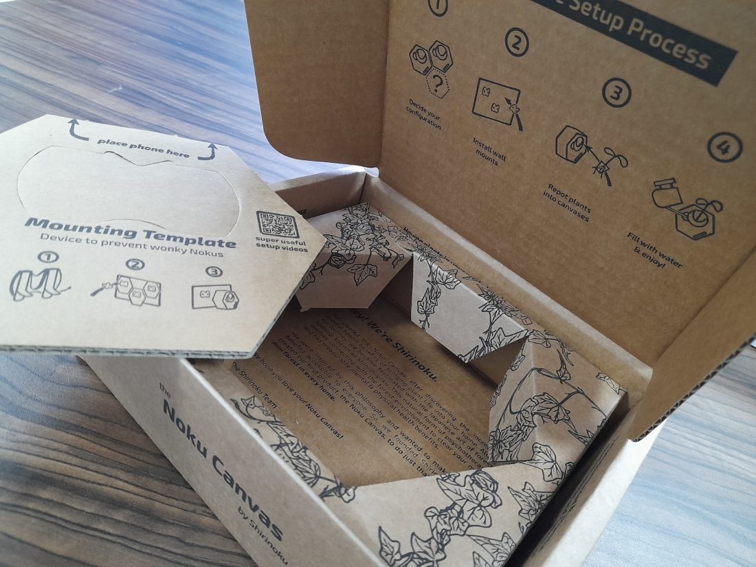 Printed box with graphics and information