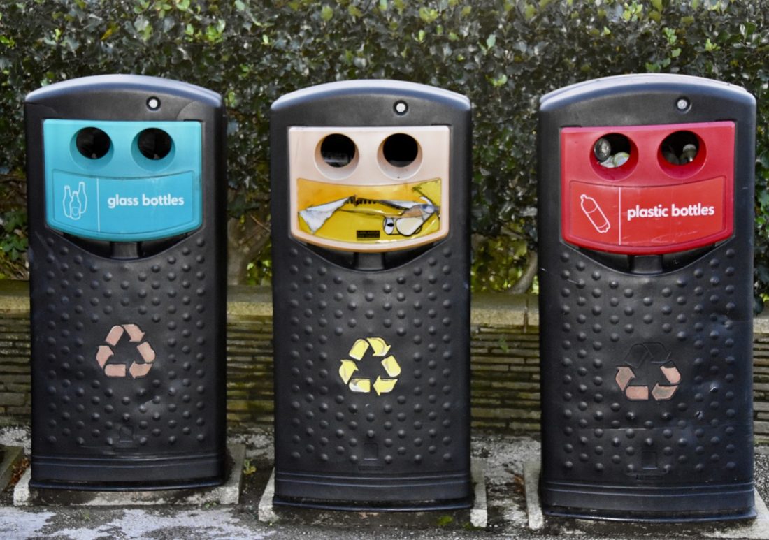 three-recycling-bins-for-packaging-waste